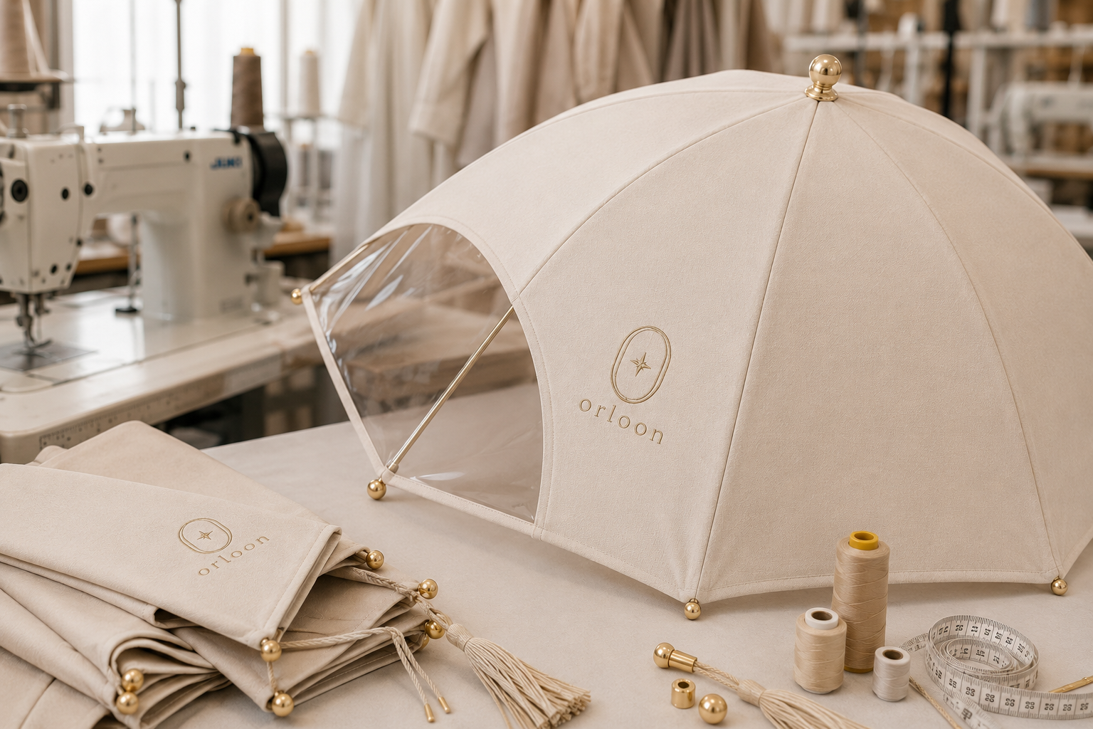 Elegant lifestyle moment with Orloon stroller umbrella
